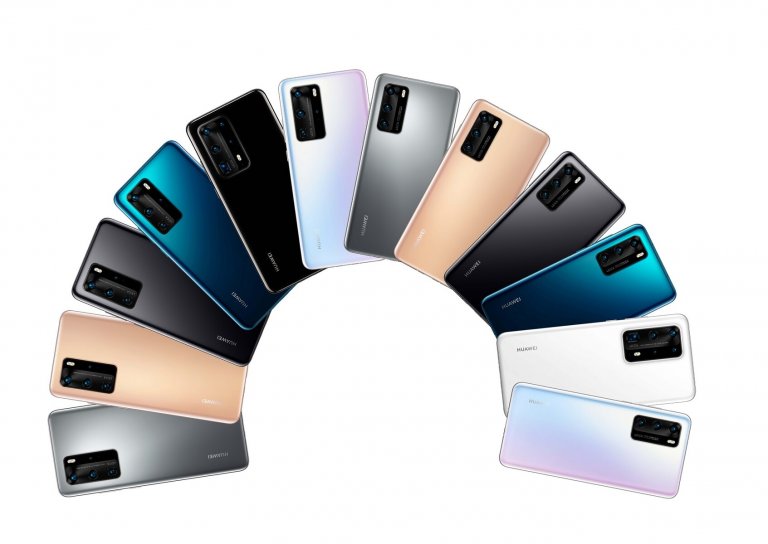 Group photo: The entire Huawei P40 series in an official render image