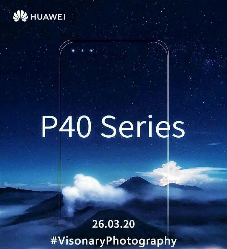 Huawei P40 teaser poster indicates 3 front cameras